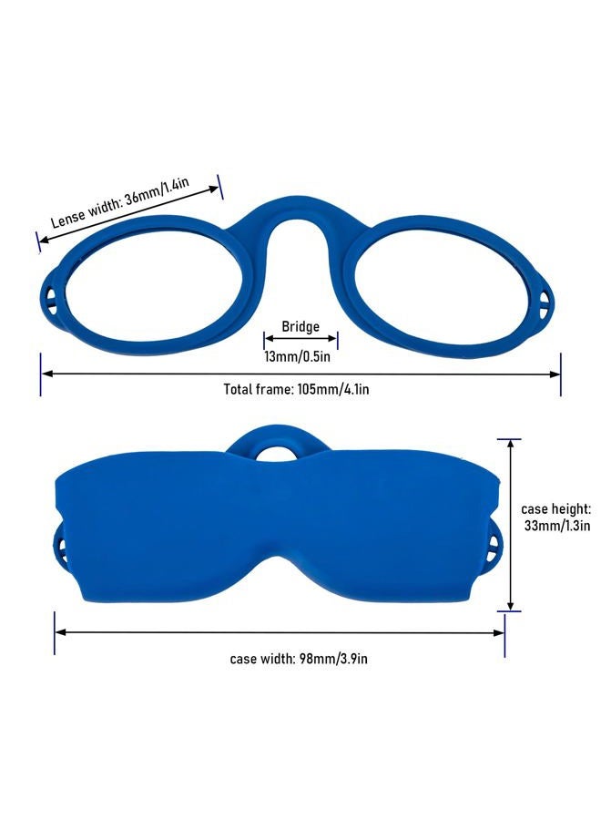 REAVEE Ultra Slim Armless Reading Glasses for Men Women, Small and Flat Readers Compact Pocket Size with Stick-on Case Holder,Blue 2.5 - Image 5
