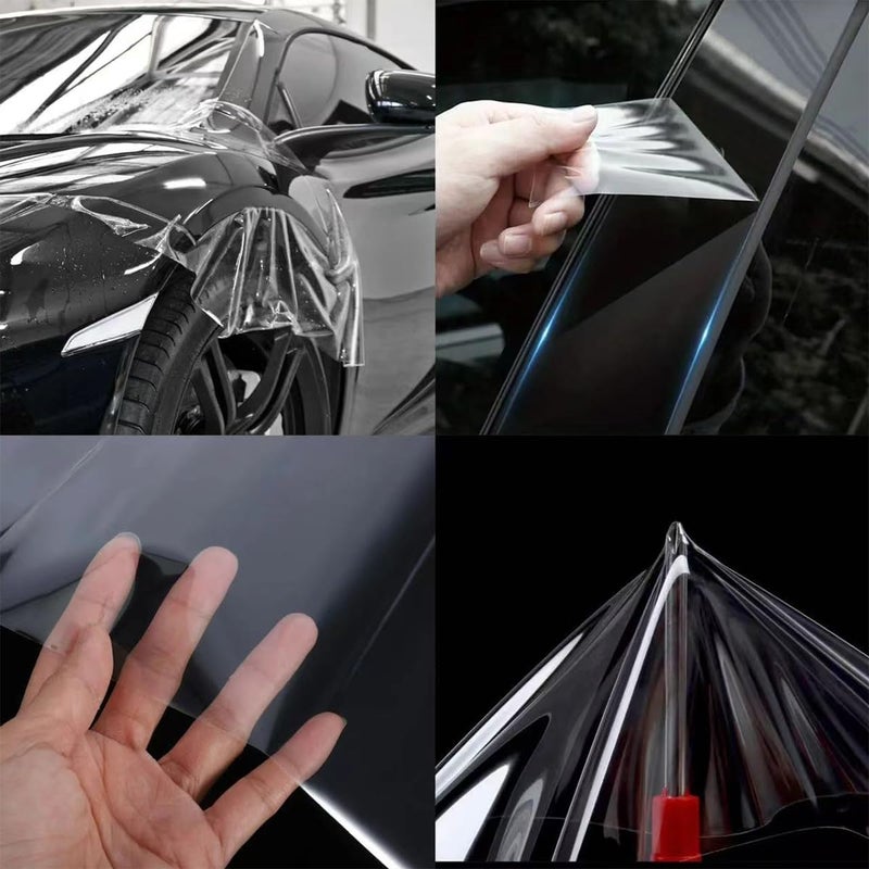 GRTHTATI 30cm x 300cm Clear Paint Protection Vinyl Film for Car, Motorcycle, Bike Self-Adhesive, Anti-Scratch, Non-Yellowing (Clear, 30cm x 150cm) - Image 3