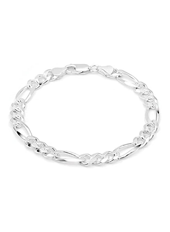 925 Sterling Silver 7mm Men's 200 Figaro Chain Necklace  - Image 2