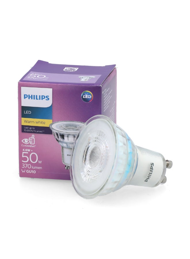 Philips Classic 370 Lumen GU10 LED Bulb Warm White  6 x 5.1 x 5.1 cm PHI-929001218168 Warm White - Image 1