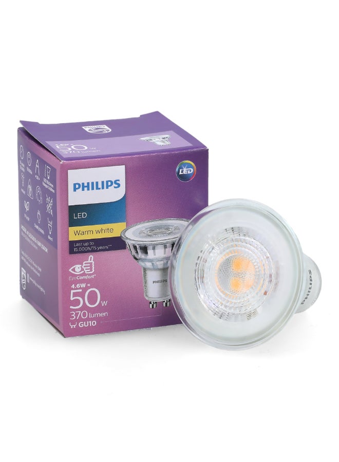 Philips Classic 370 Lumen GU10 LED Bulb Warm White  6 x 5.1 x 5.1 cm PHI-929001218168 Warm White - Image 2