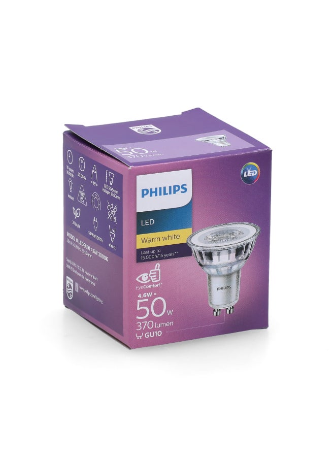 Philips Classic 370 Lumen GU10 LED Bulb Warm White  6 x 5.1 x 5.1 cm PHI-929001218168 Warm White - Image 3