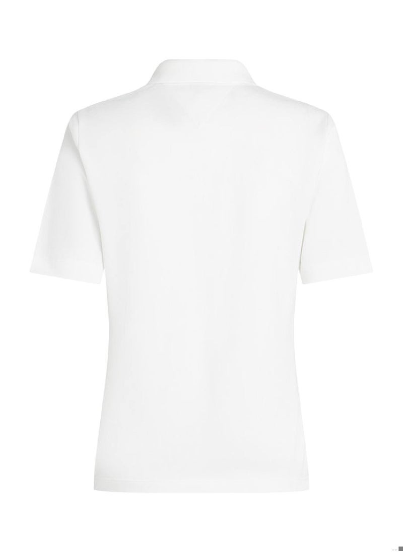 TOMMY HILFIGER Women's 1985 Collection Regular Fit Polo Shirt - Cotton, White  - Image 5