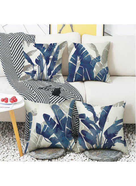 Set of 4 Cushion Covers Decorative Throw Pillow cases for Living Room Garden Outdoor Décor