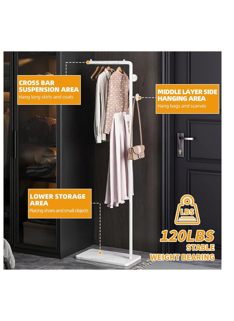 Y&D Coat Rack Freestanding with Natural Marble, 67”Coat Hanger Stand with 3 Hooks Heavy Base Modern Coat Stand for Jackets, Suits, Dress Shirts, Dresses  - Image 4