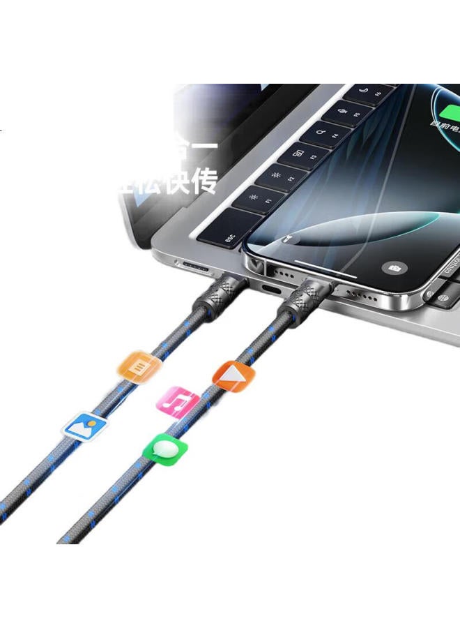 Rock 27W Type-C To Lightning 2-In-1 Charging Cable With Phone Strap For Iphone 14/13 Pro Max/12/11 And Ipad, 30Cm, Black - Image 3