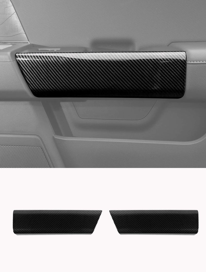 Savadicar Carbon Fiber Interior Accessories Rear Door Handles Trim Cover for Ford F150 2021present Premium Texture Interior Decor Upgrade Kit 2Piece Set - Image 2