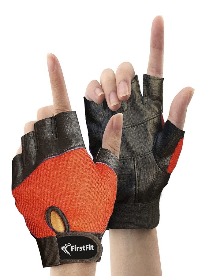 قفازات تمارين رفع الأثقال القابلة للتعديل من فيرست فيت، قفازات رياضية جيدة التهوية للتدريب المتقاطع، وتمارين اللياقة البدنية الأساسية، وركوب الدراجات، وتمارين السحب - متعددة الألوان - Image 1