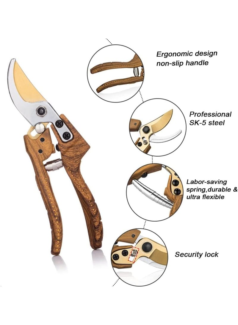 SOLARAE مقصات الحدائق، مقصات تقليم متقدمة لحديقتك، للقطع، والتشذيب، والحصاد، شفرة من الفولاذ المقاوم للصدأ الياباني، تقطع أي شيء في حديقتك - Image 2
