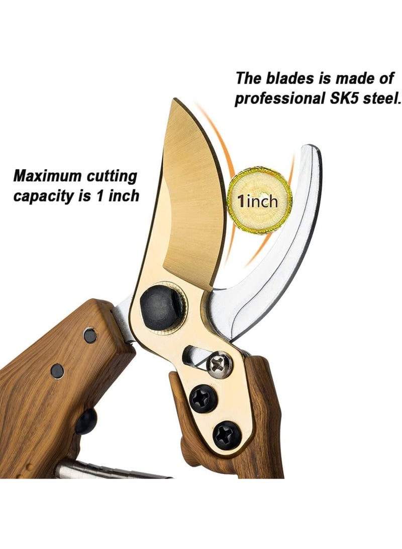 SOLARAE مقصات الحدائق، مقصات تقليم متقدمة لحديقتك، للقطع، والتشذيب، والحصاد، شفرة من الفولاذ المقاوم للصدأ الياباني، تقطع أي شيء في حديقتك - Image 3