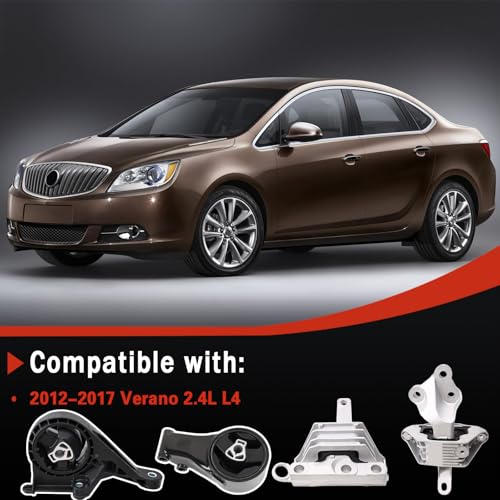 QRYIPPDM Engine Motor Transmission Mount Compatible with 2012 2013 2014 2015 2016 2017 Verano 24L Auto Trans OE 3198 A5537 3194 A5501 3196 A5502 3226 A5510 - Image 5