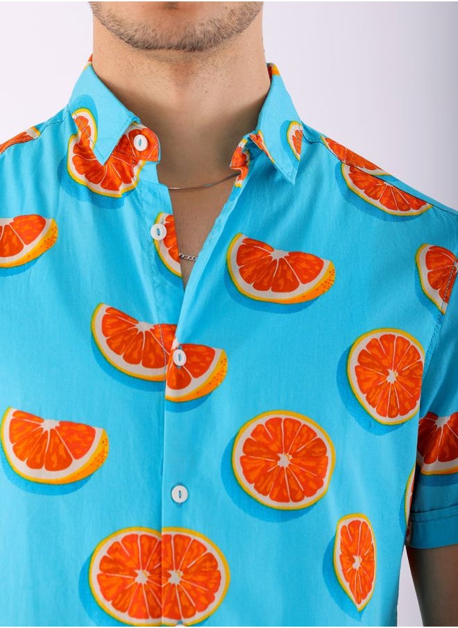 The Indian Garage Co Men Slim Fit Tropical Half Sleeves Cutaway Collar Casual Shirt  - Image 5
