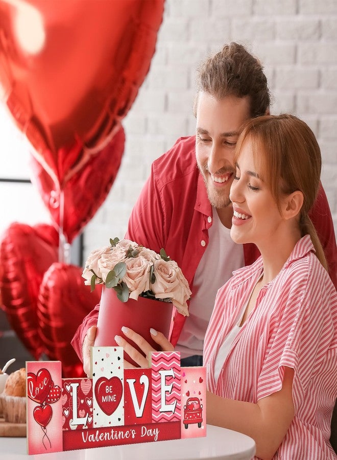 Sophena Valentine's Day & St. Patrick's Day Wooden Table Sign - LUCKY LOVE Reversible Tabletop Decor - Rustic Double-Sided Different Theme Irish Farmhouse Table Centerpiece - Image 4