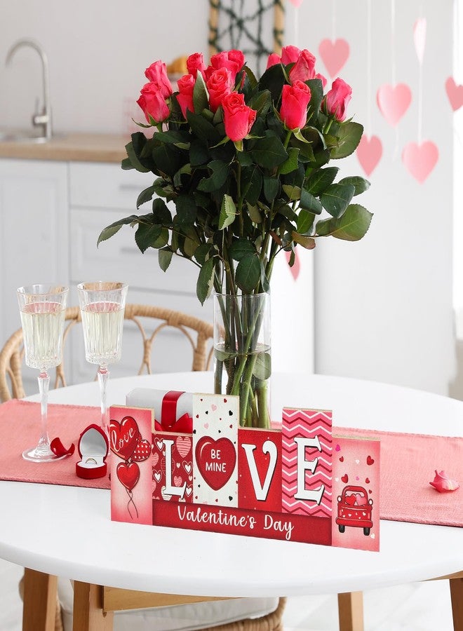 Sophena Valentine's Day & St. Patrick's Day Wooden Table Sign - LUCKY LOVE Reversible Tabletop Decor - Rustic Double-Sided Different Theme Irish Farmhouse Table Centerpiece - Image 3