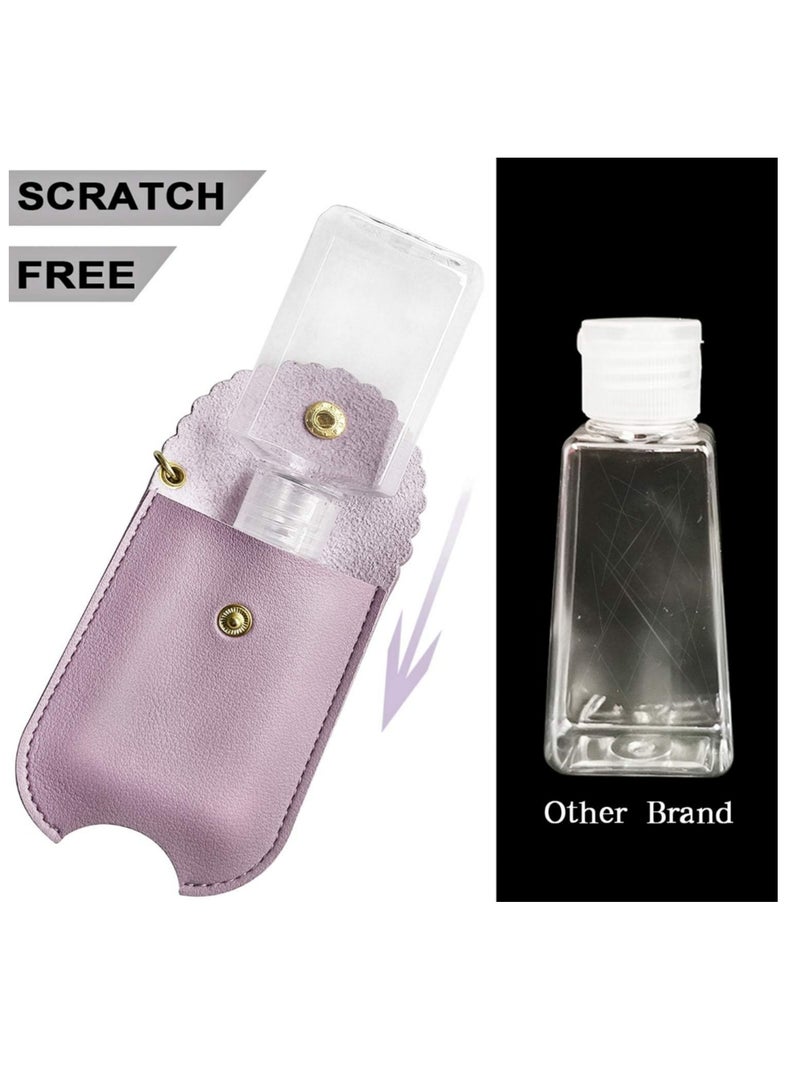 Generic 2-Pack Portable Squeeze Bottle, Empty Leakproof Plastic Travel Bottle with Leather Keychain Holder for Hand  - Image 3