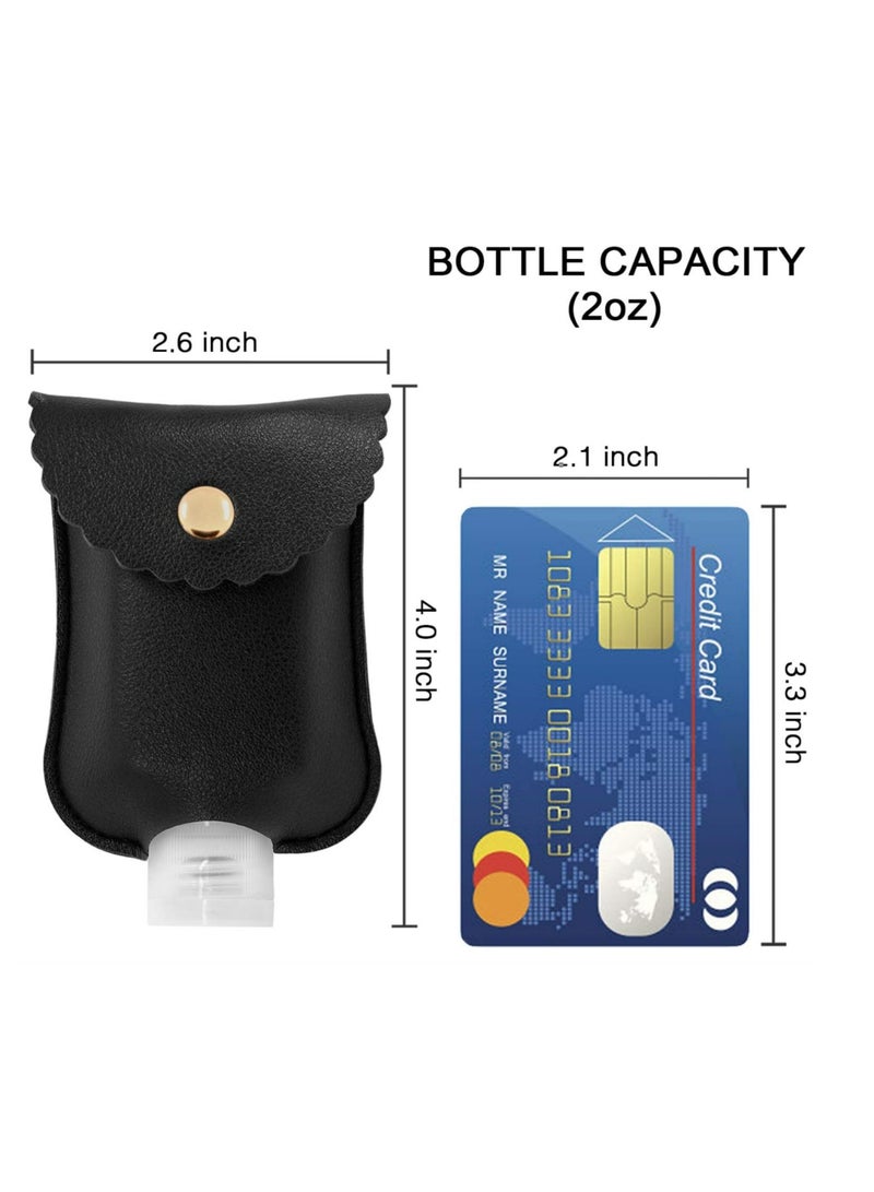 Generic 2-Pack Portable Squeeze Bottle, Empty Leakproof Plastic Travel Bottle with Leather Keychain Holder for Hand  - Image 2