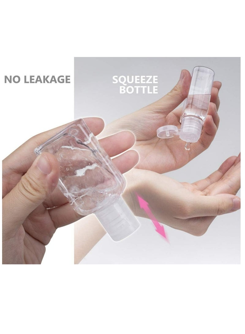 Generic 2-Pack Portable Squeeze Bottle, Empty Leakproof Plastic Travel Bottle with Leather Keychain Holder for Hand  - Image 5