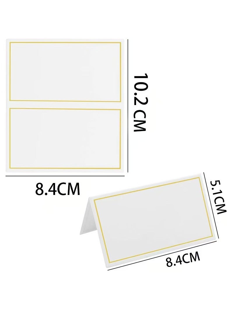 بينكواند بطاقات مقاعد مميزة، تستخدم لتزيين الطاولات، بطاقات مقاعد بحواف مزدوجة مطلية بالذهب، بطاقات مقاعد مقاس 2x3.6 بوصة - مثالية لحفلات الزفاف والطاولات وحفلات العشاء - Image 3