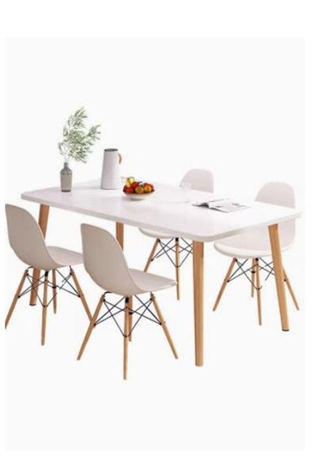 Modern Dining Table, Wood Rectangle Table, Kitchen Table with Solid Wooden Legs, for Kitchen, Dining Room, Living Room (Square 120cm)