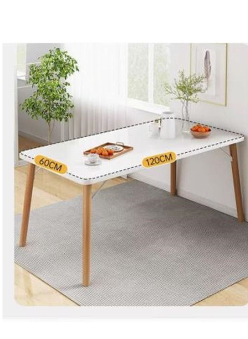 Modern Dining Table, Wood Rectangle Table, Kitchen Table with Solid Wooden Legs, for Kitchen, Dining Room, Living Room (Square 120cm)
