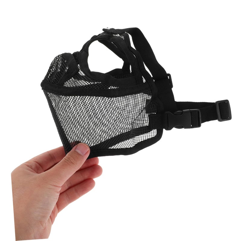 Soft Breathable Mesh Dog Muzzle For Bulldogs Short Snout Adjustable Black Mouth Cover - Image 5