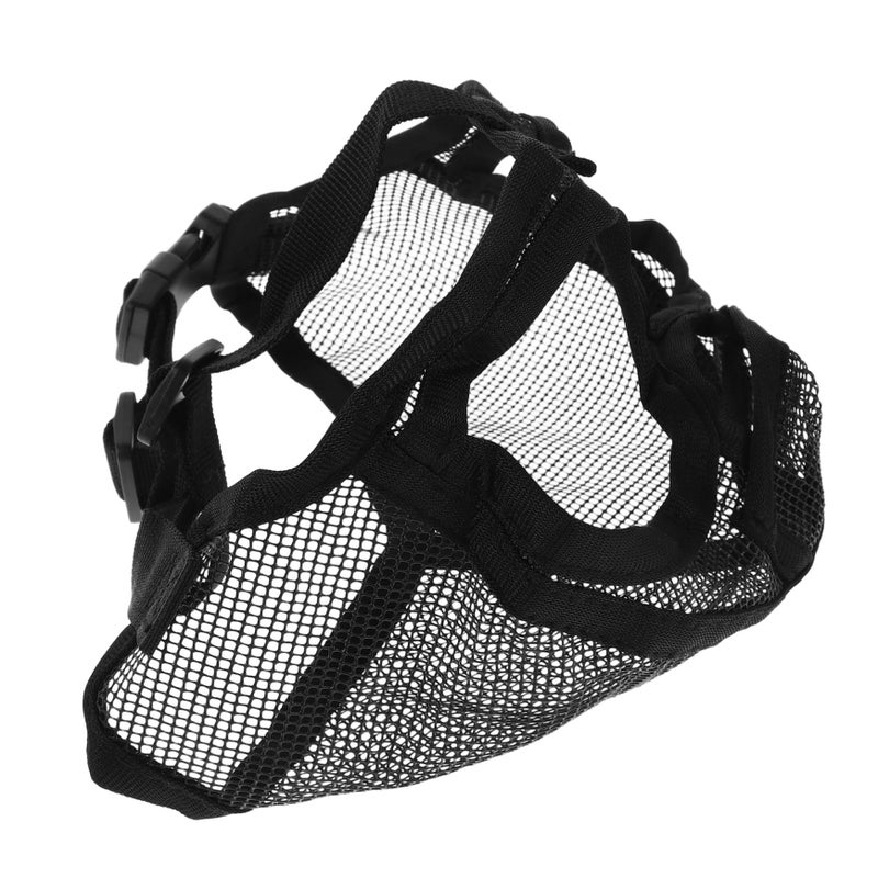 Soft Breathable Mesh Dog Muzzle For Bulldogs Short Snout Adjustable Black Mouth Cover - Image 2