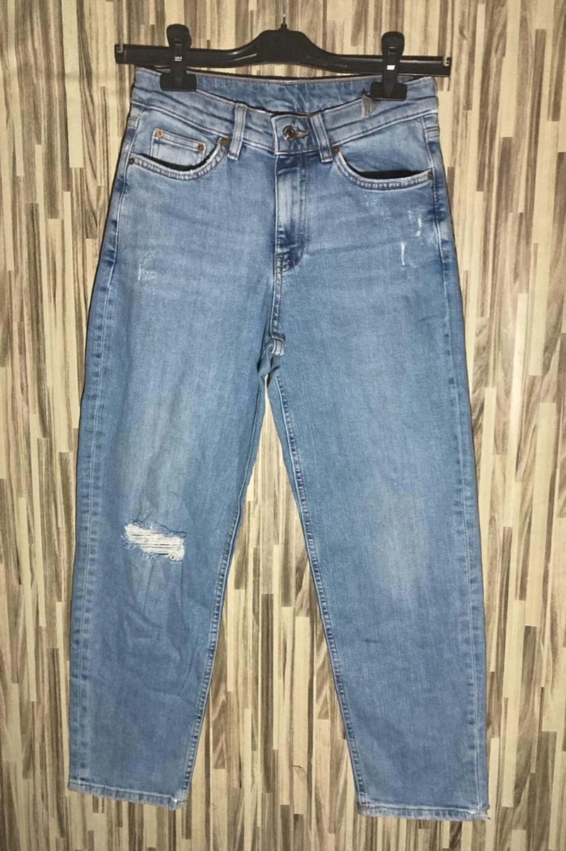 غري مور تكستل Gray Purple Textile Unisex Boyfriend Jean Trousers