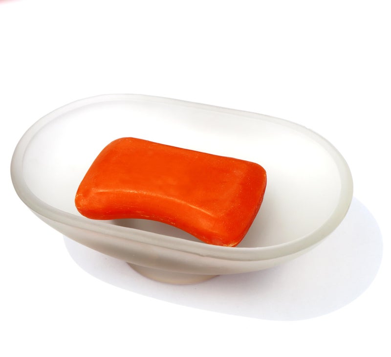 Pure Source India Soap Dish for Washroom Or Kitchen, Simply Place Where Want, No Need to Screw/Fitting, Made by Glass (5.25 Inch) - Image 2