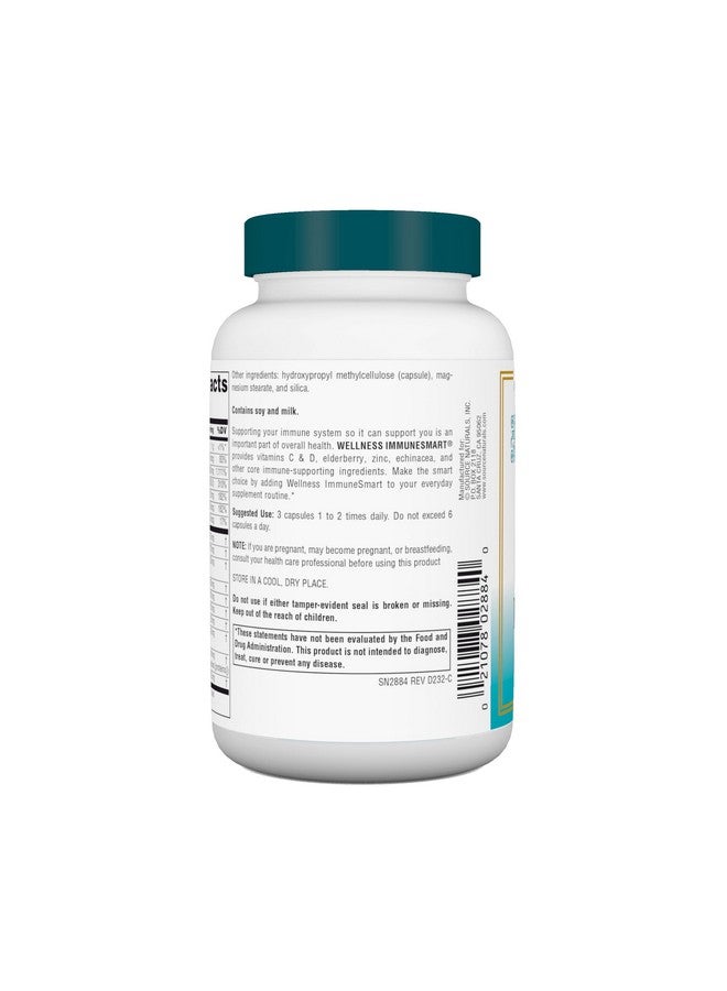 Source Naturals Source Naturals Wellness ImmuneSmart - for Core Daily Immune Support*, with Vitamins A, C, and D, Zinc, Elderberry, Echinacea, Andrographis, Turkey Tail and Garlic - 90 Capsules  - Image 3