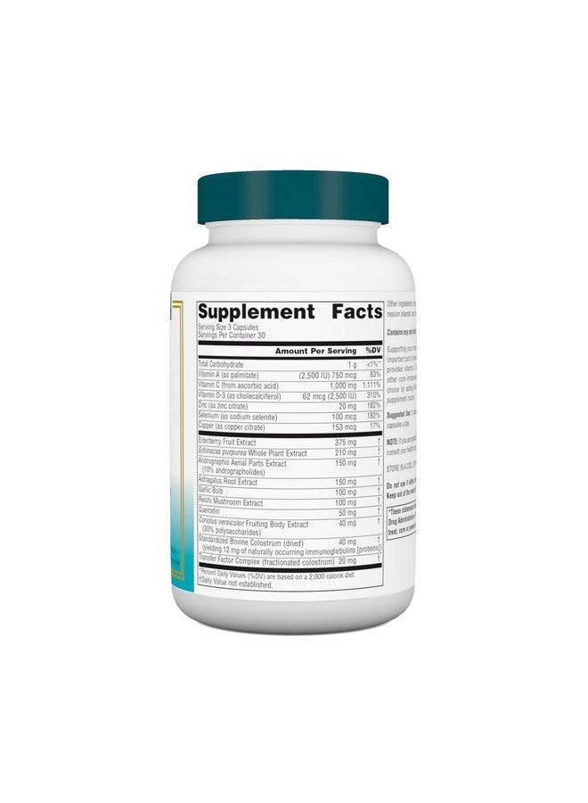 Source Naturals Source Naturals Wellness ImmuneSmart - for Core Daily Immune Support*, with Vitamins A, C, and D, Zinc, Elderberry, Echinacea, Andrographis, Turkey Tail and Garlic - 90 Capsules  - Image 2