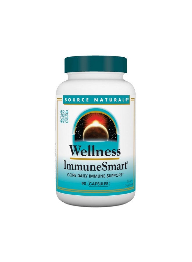 Source Naturals Source Naturals Wellness ImmuneSmart - for Core Daily Immune Support*, with Vitamins A, C, and D, Zinc, Elderberry, Echinacea, Andrographis, Turkey Tail and Garlic - 90 Capsules  - Image 1