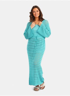 Clue Trico Fishnet Maxi Dress  - Image 1