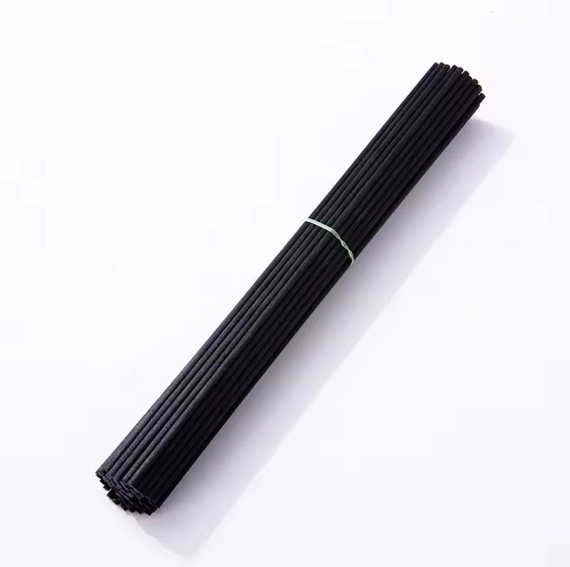 Rattan Reed Diffuser Sticks, Wavy Decorative Rods, black, Home Fragrance Accessories (10, stick-20cm)
