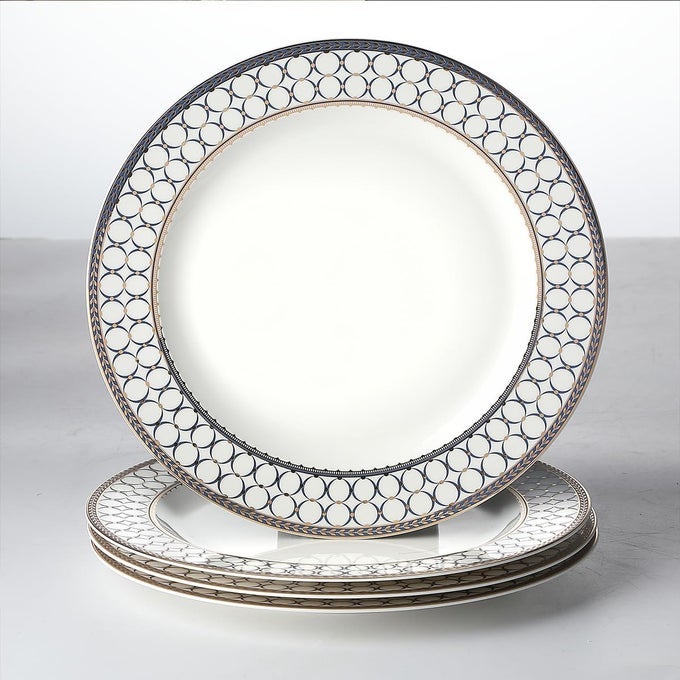 BONE CHINA DINNER PLATES SET OF 4 8 INCH SALAD SERVING MODERN ROUND DISHESDINNERWARE DISHSET FOR KITCHENNOT SUITABLE FOR MICROWAVE8 INCH