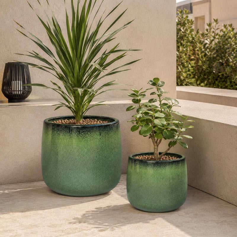 Pan Home Bespoke Terracotta Planter - Green - 221MTV9900174 - Image 3