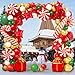 AobkDeco 151PCS Christmas Balloon Garland Arch Kit with Red White Golden Dark Green Balloons Candy Foil Balloon Candy Cane Balloon Gift Box Balloon Star balloon for Christmas Party Decorations - Image 2