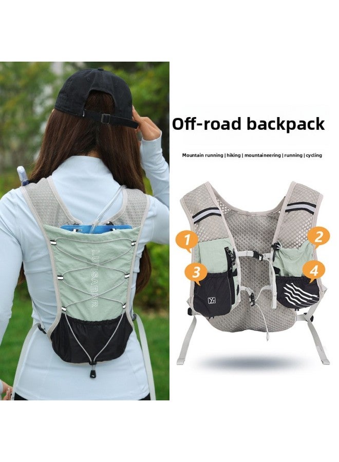 Running Vest Outdoor Multifunctional Cycling Bag Fixed Strap Breathable Vest Water Bag Marathon-Color:Green-Capacity:Below 20l - Image 2