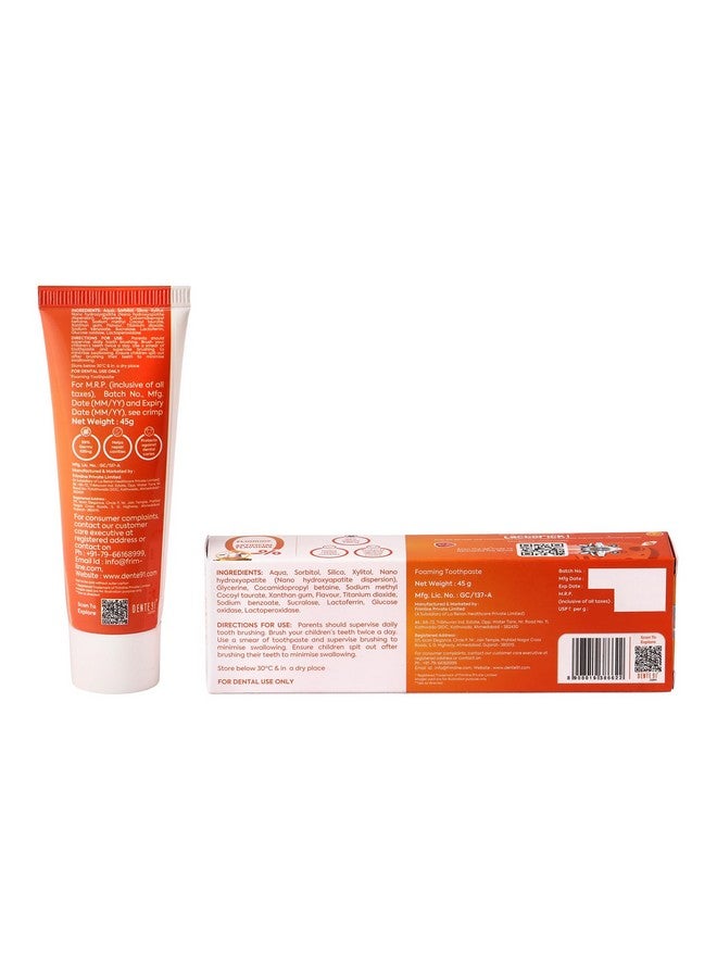 DENTE91 Kids Toothpaste, Protects Against Dental Caries & Hypersensitivity, Fluoride Free, Mango Flavour - 45G  - Image 2