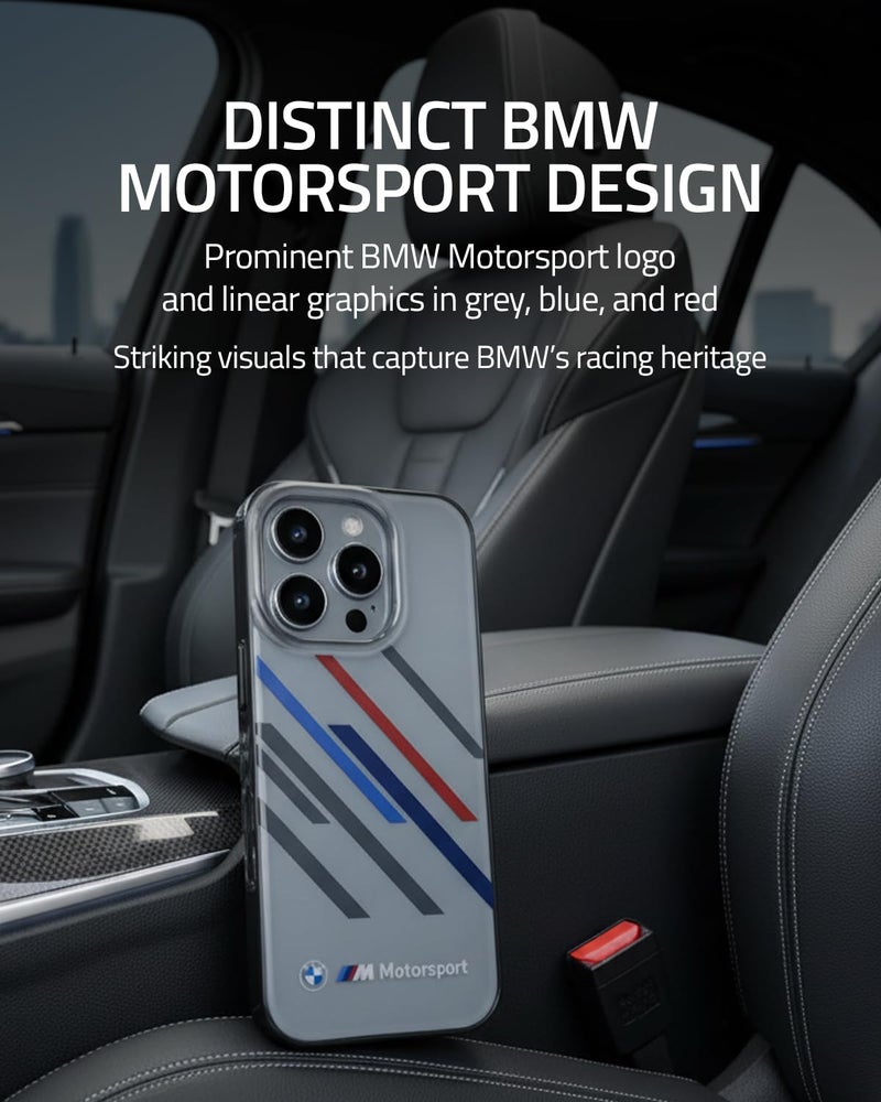 CG MOBILE BMW [Official Licensed], Protective Case Designed for iPhone 16 Pro |Motorsport | IML Printed Case Random Stripes - Grey - Image 3