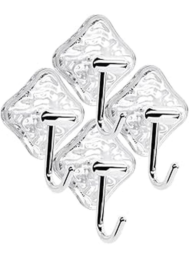 4Pcs Glacier Texture Heavy Duty Adhesive Wall Hooks for Bathroom Towel Robe Home Organization - Image 1
