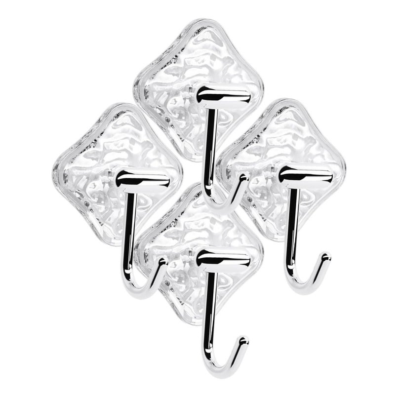 4Pcs Glacier Texture Heavy Duty Adhesive Wall Hooks for Bathroom Towel Robe Home Organization - Image 2