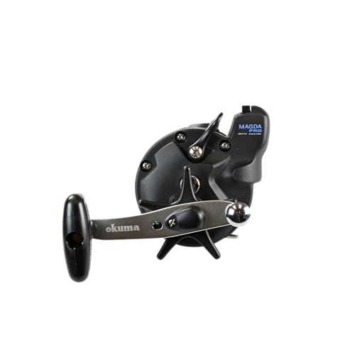 Okuma Magda Pro Line Counter Levelwind Trolling Reel, Small, Stainless Steel, Black/Silver, MA-20DLX - Image 4