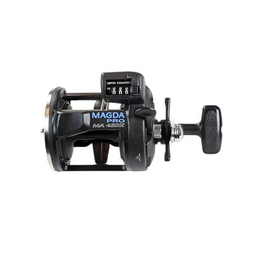 Okuma Magda Pro Line Counter Levelwind Trolling Reel, Small, Stainless Steel, Black/Silver, MA-20DLX - Image 5