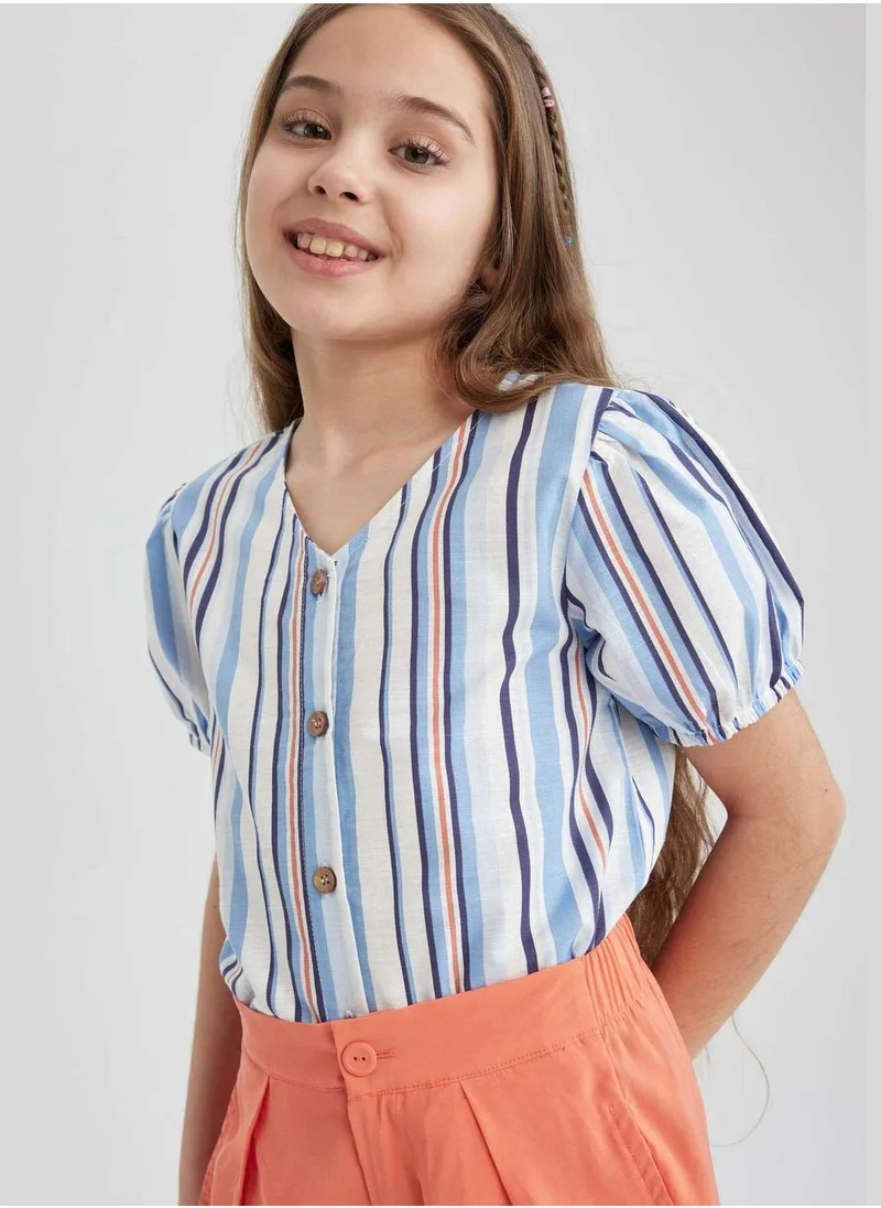 DeFacto Girl Woven Short Sleeve Shirt
