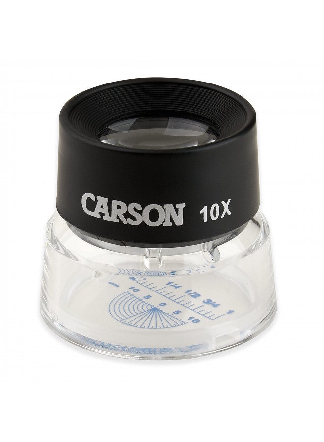Carson LumiLoupe 10x Power Pre-Focused Stand Magnifier With Dual Lens and Snap-On Reticle (LL-20) - Image 2