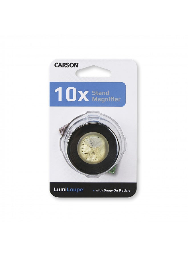 Carson LumiLoupe 10x Power Pre-Focused Stand Magnifier With Dual Lens and Snap-On Reticle (LL-20) - Image 5