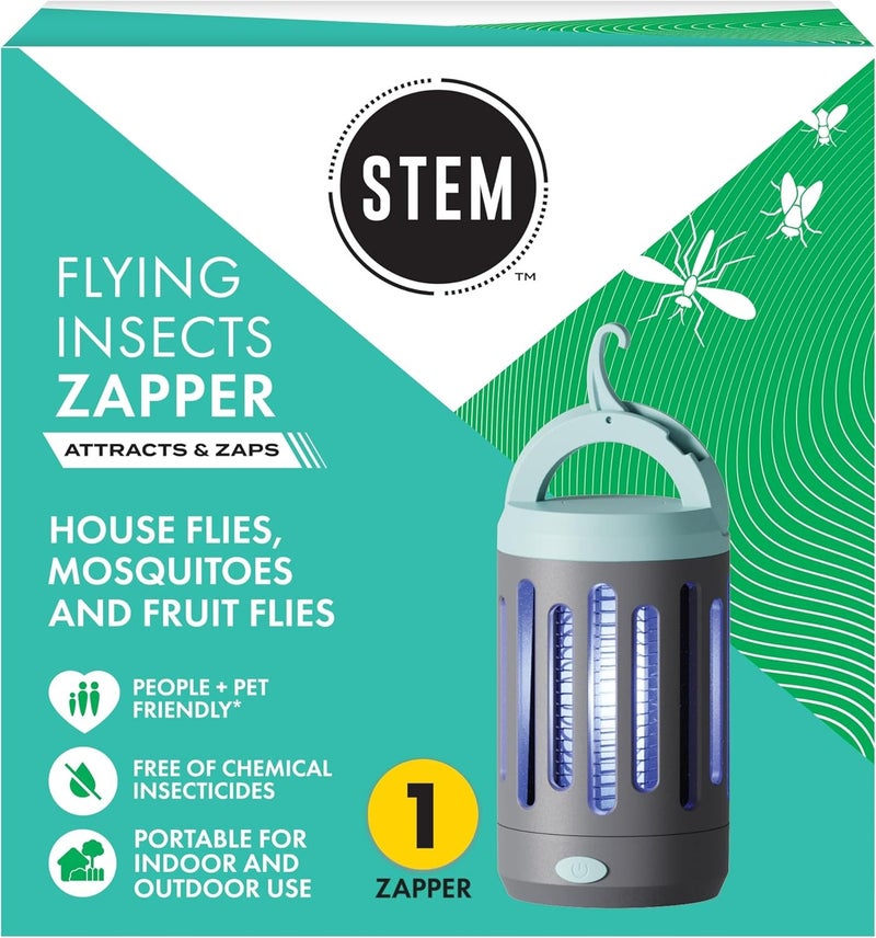 STEM Flying Insect Zapper Indoor and Outdoor Electric Fly Mosquito Trap Includes MicroUSB Charging Cable and Brush for Cleaning