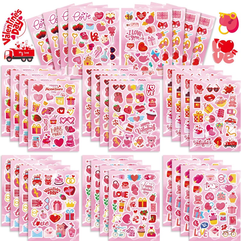 Children's Anime Cute Cartoon Valentine's Day Love Heart Interactive Educational Puzzle DIY Face Stickers - Image 1