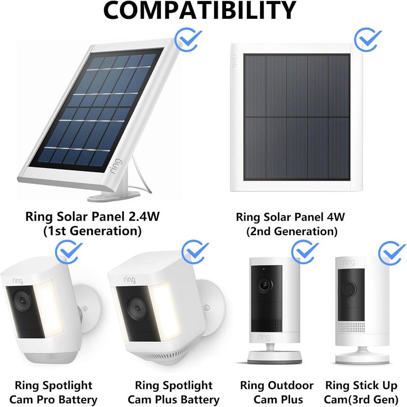 ALERTCAM 2-in-1 Gutter Mount for Ring Solar Panel, Stick Up Cam Battery and Spotlight Cam Battery, Perfect Angle to Get Adequate Sunlight for Your Ring Solar Panel - White - Image 2