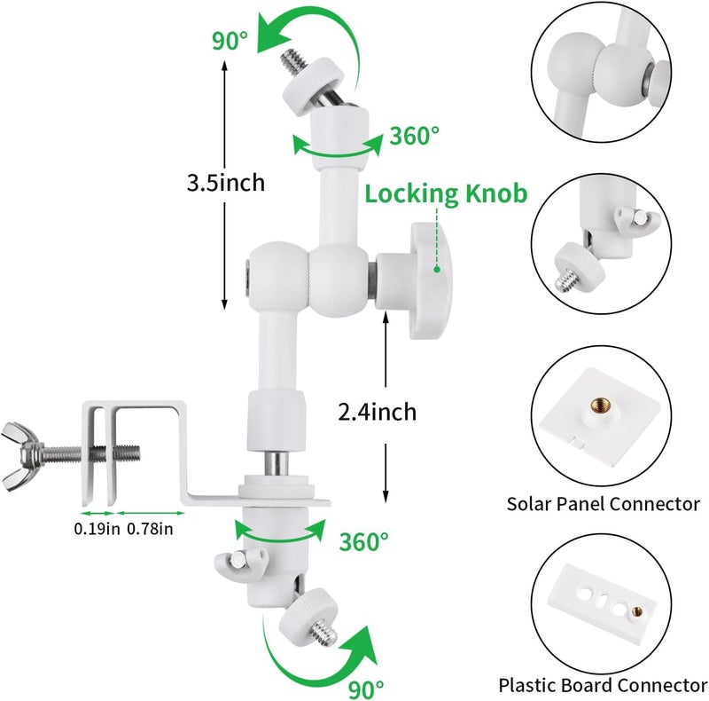 ALERTCAM 2-in-1 Gutter Mount for Ring Solar Panel, Stick Up Cam Battery and Spotlight Cam Battery, Perfect Angle to Get Adequate Sunlight for Your Ring Solar Panel - White - Image 3